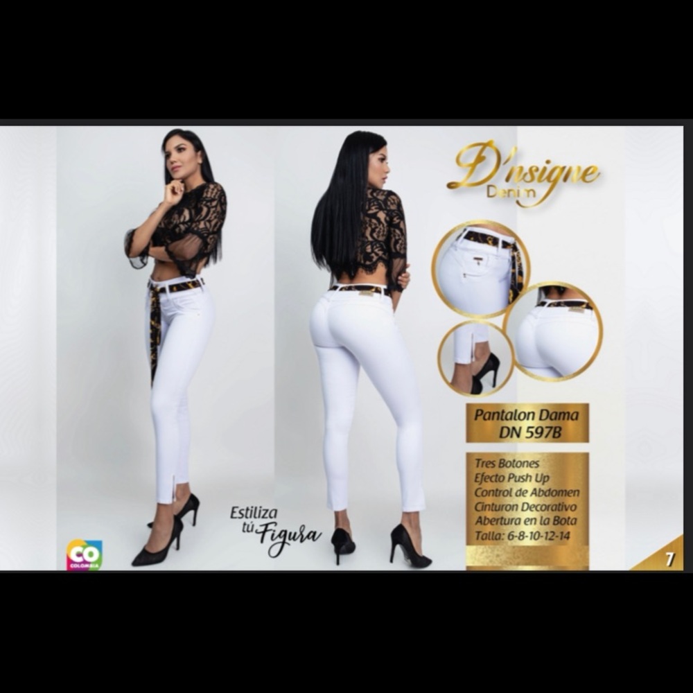 Jeans Colombianos levanta glúteos de tres botones.